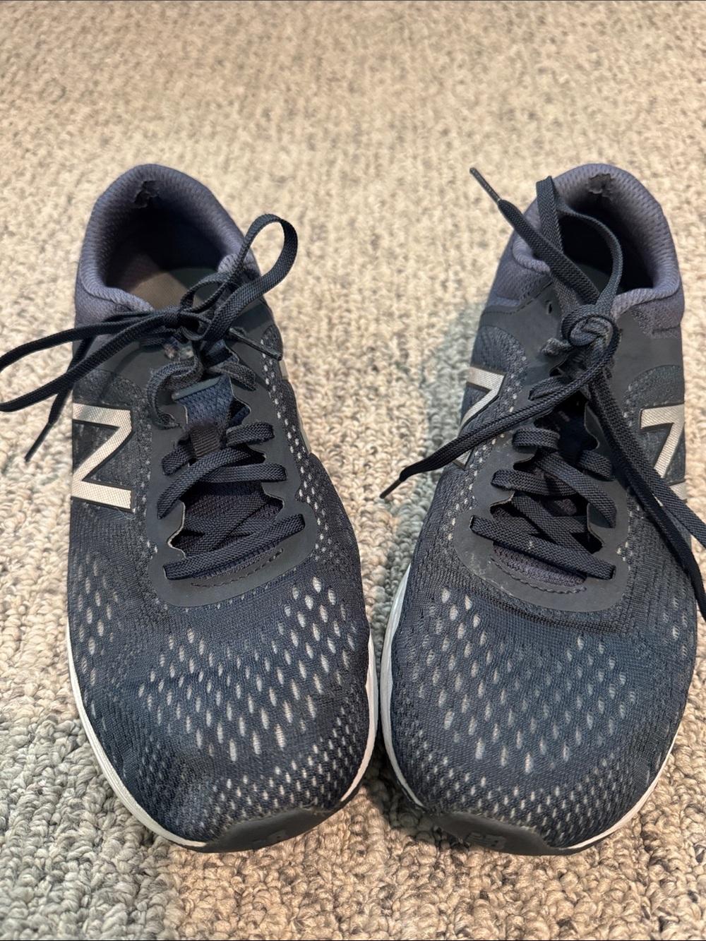 New Balance Men’s Navy Athletic Sneakers with Silver N Logo